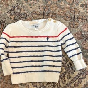 Ralph Lauren baby Striped Kids Sweater - White and Blue 9 months